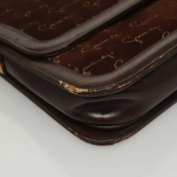 Authentic GIVENCHY Shoulder Bag Suede Brown Gold - Picture 16 of 16